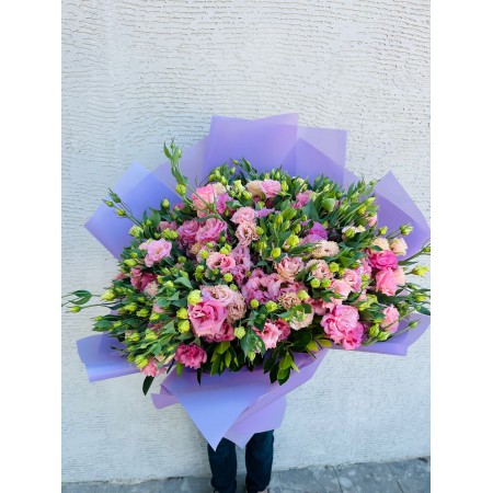 BÜYÜK PEMBE LİSİANTHUS BUKETİ